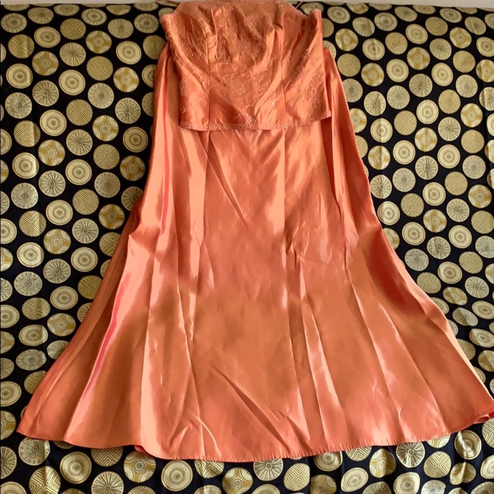Orange Organza Evening Gown. Never worn.